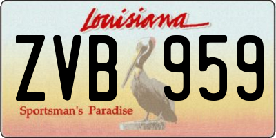 LA license plate ZVB959