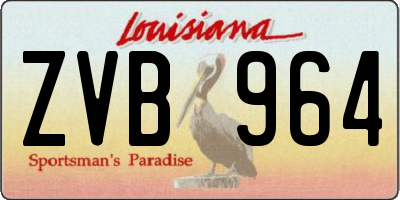LA license plate ZVB964
