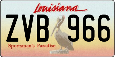 LA license plate ZVB966