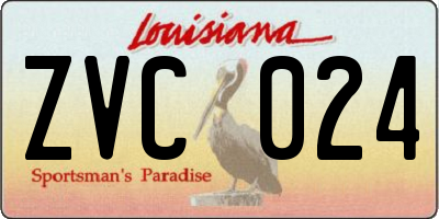 LA license plate ZVC024