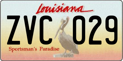 LA license plate ZVC029