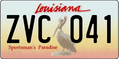 LA license plate ZVC041