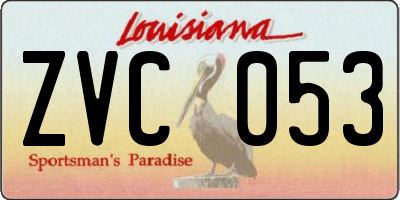 LA license plate ZVC053
