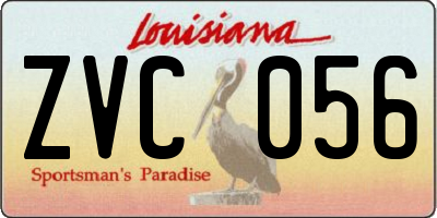 LA license plate ZVC056