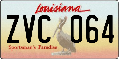 LA license plate ZVC064