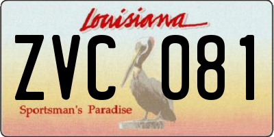 LA license plate ZVC081