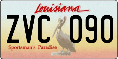 LA license plate ZVC090