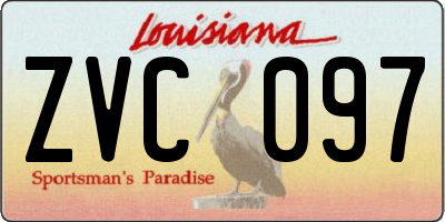 LA license plate ZVC097