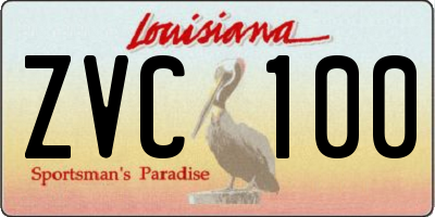 LA license plate ZVC100