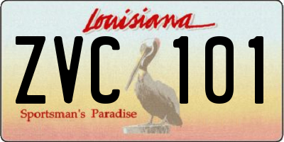 LA license plate ZVC101