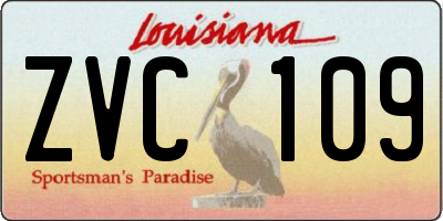 LA license plate ZVC109