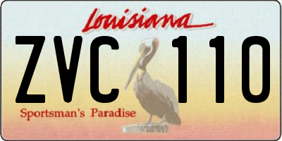 LA license plate ZVC110