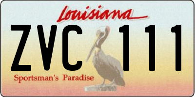 LA license plate ZVC111