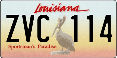 LA license plate ZVC114
