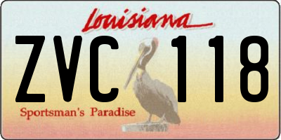 LA license plate ZVC118