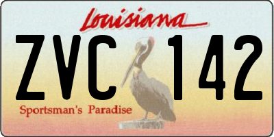 LA license plate ZVC142