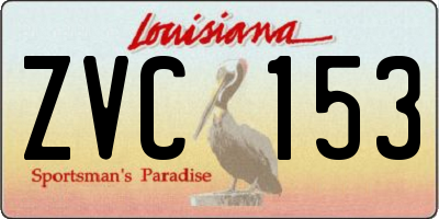 LA license plate ZVC153
