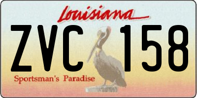 LA license plate ZVC158
