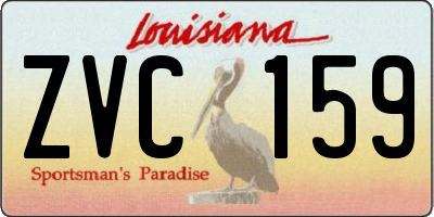 LA license plate ZVC159