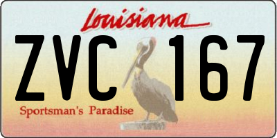 LA license plate ZVC167