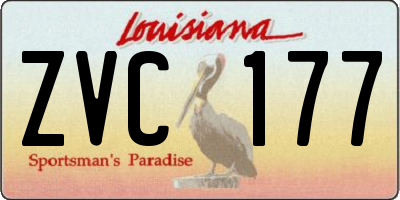 LA license plate ZVC177