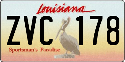 LA license plate ZVC178