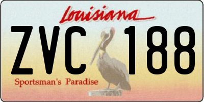 LA license plate ZVC188
