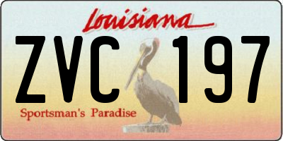 LA license plate ZVC197