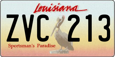 LA license plate ZVC213