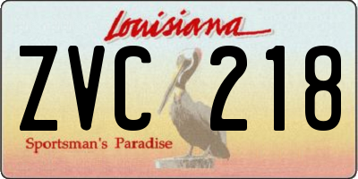 LA license plate ZVC218