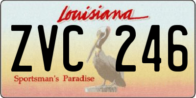 LA license plate ZVC246