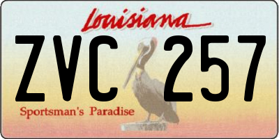 LA license plate ZVC257