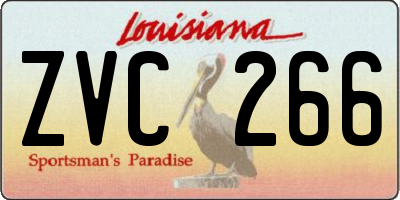 LA license plate ZVC266