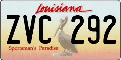 LA license plate ZVC292