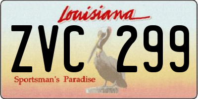 LA license plate ZVC299
