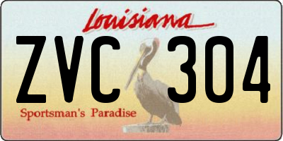 LA license plate ZVC304