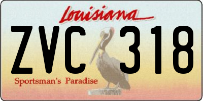 LA license plate ZVC318