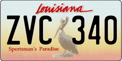 LA license plate ZVC340