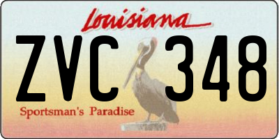 LA license plate ZVC348