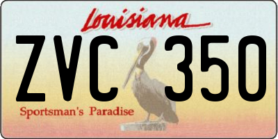 LA license plate ZVC350