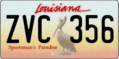 LA license plate ZVC356