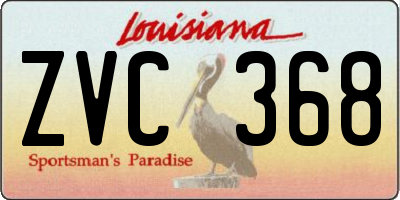 LA license plate ZVC368