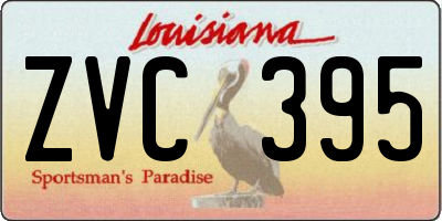 LA license plate ZVC395