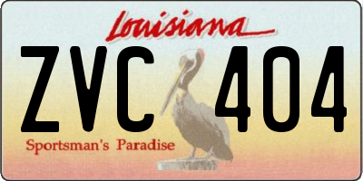 LA license plate ZVC404