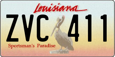 LA license plate ZVC411