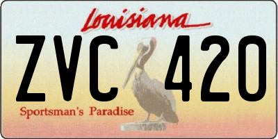 LA license plate ZVC420