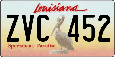 LA license plate ZVC452