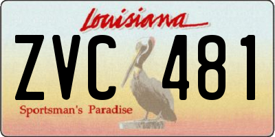 LA license plate ZVC481