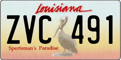 LA license plate ZVC491