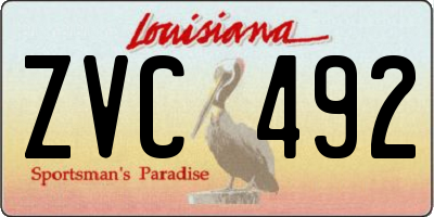 LA license plate ZVC492